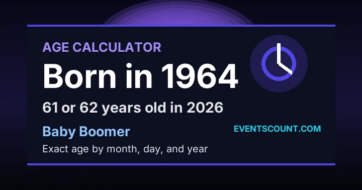 How old are you if you were born in 1964?