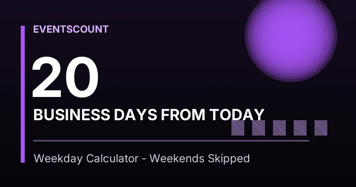 20 Business Days From Today