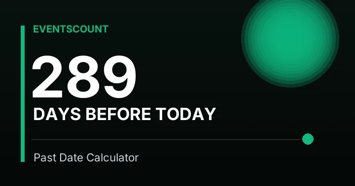289 Days Before Today
