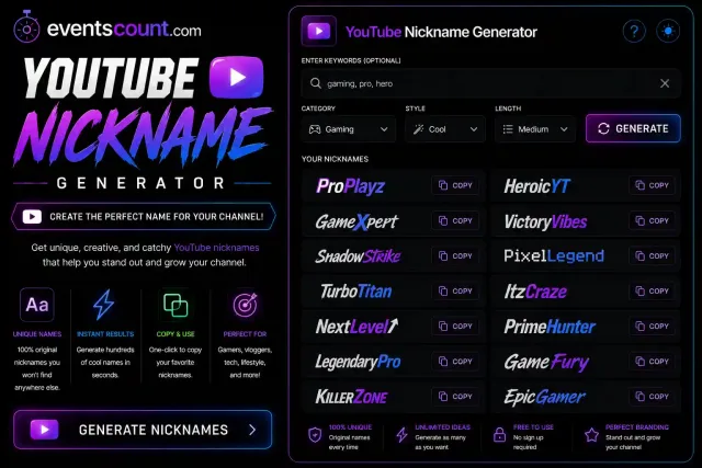 YouTube Nickname Generator