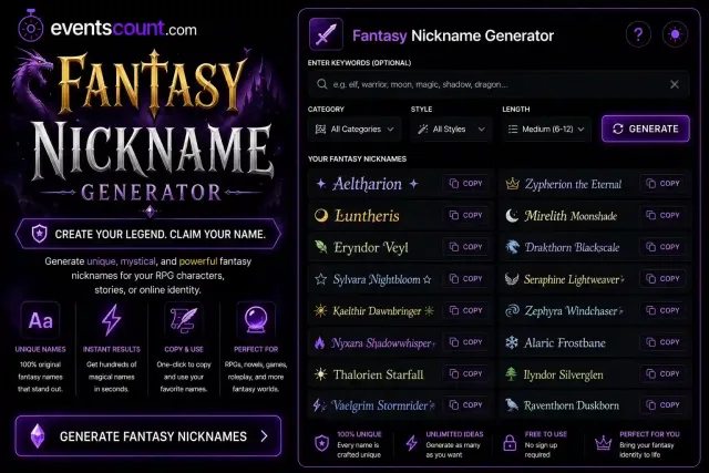 Fantasy Nickname Generator