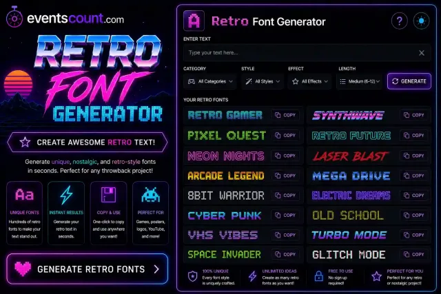 Retro Font Generator