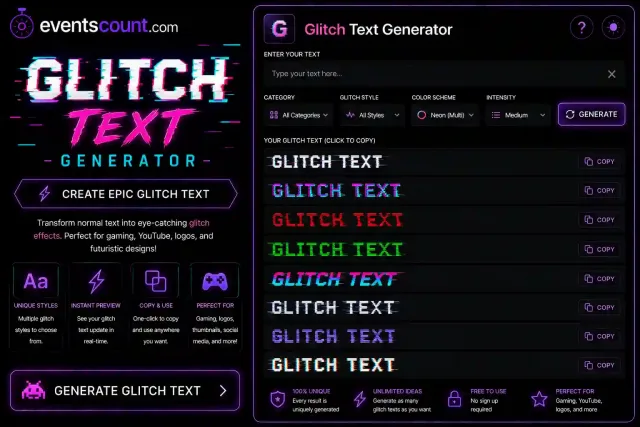 Glitch Text Generator