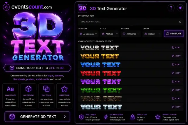 3D Text Generator