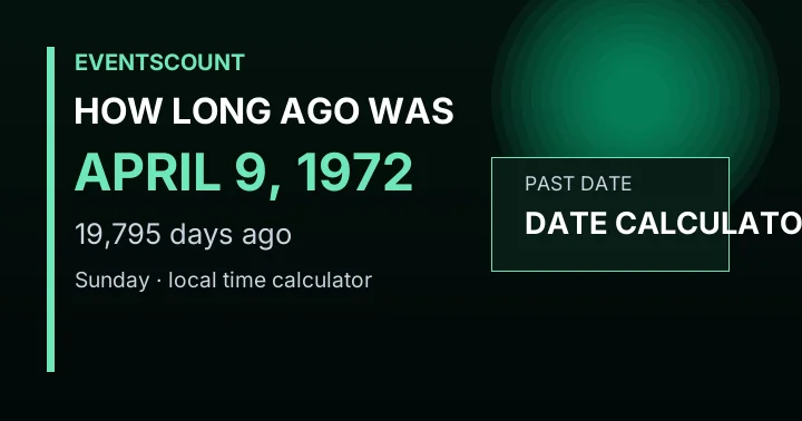 How Long Ago Was April 9, 1972?