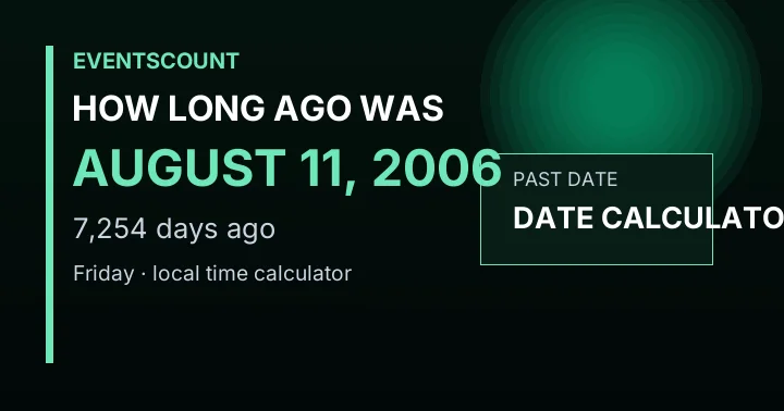 How Long Ago Was August 11, 2006?