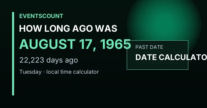 How Long Ago Was August 17, 1965?