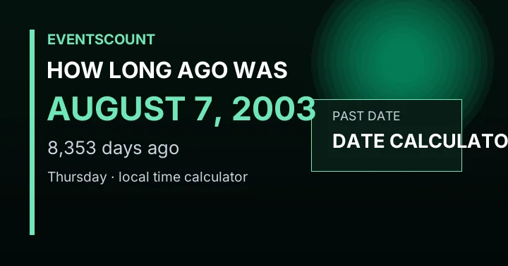 How Long Ago Was August 7, 2003?