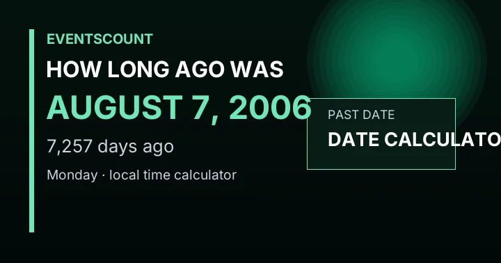 How Long Ago Was August 7, 2006?