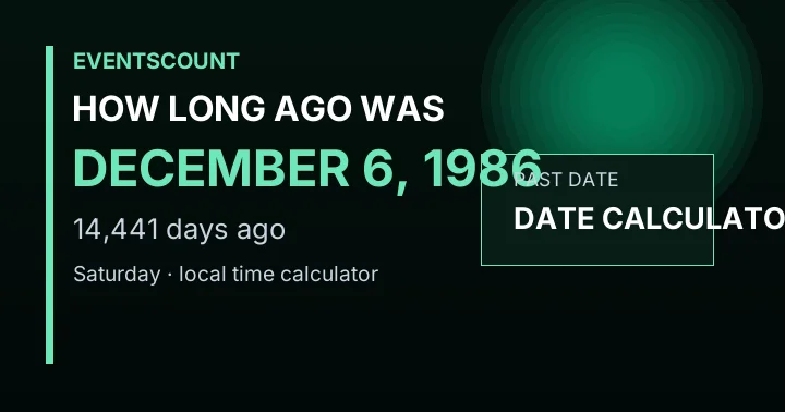 How Long Ago Was December 6, 1986?