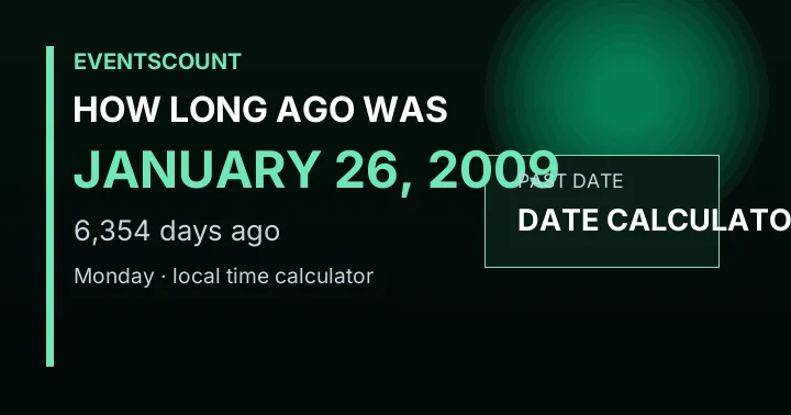 How Long Ago Was January 26, 2009?
