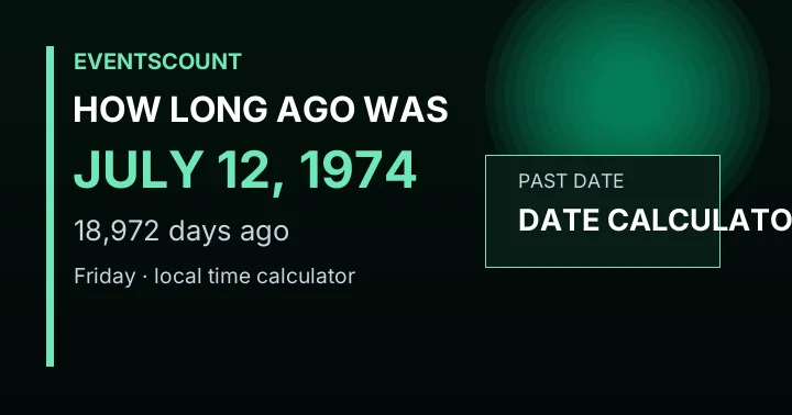 How Long Ago Was July 12, 1974?