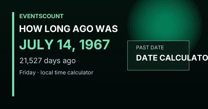 How Long Ago Was July 14, 1967?