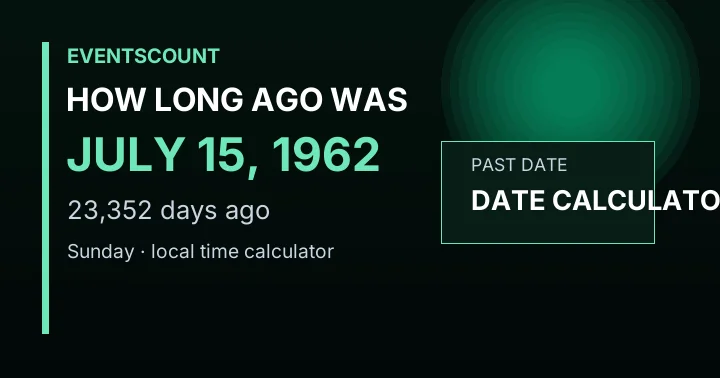 How Long Ago Was July 15, 1962?
