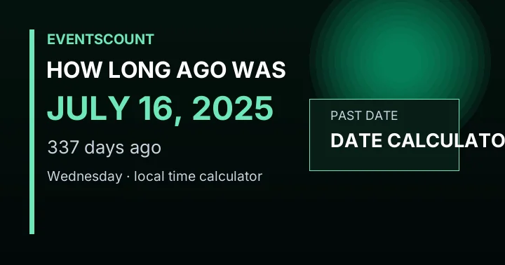 How Long Ago Was July 16, 2025?