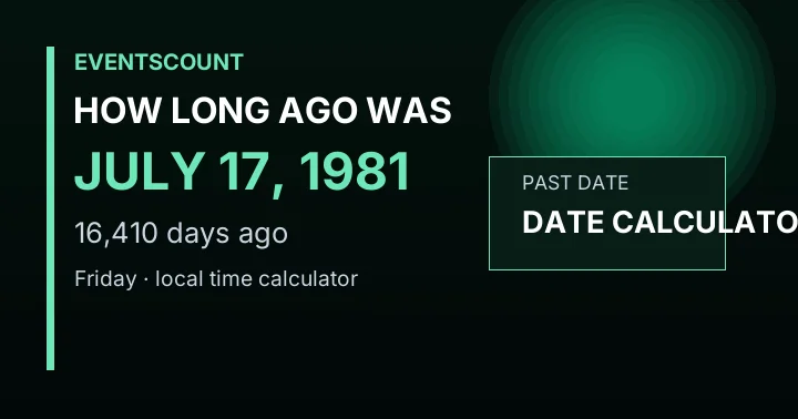 How Long Ago Was July 17, 1981?