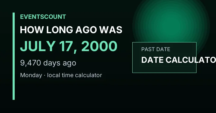 How Long Ago Was July 17, 2000?