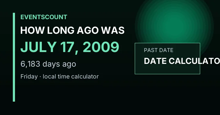 How Long Ago Was July 17, 2009?