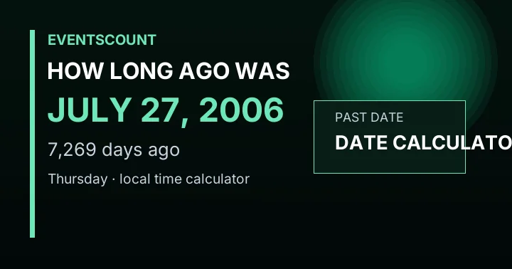How Long Ago Was July 27, 2006?