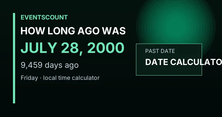 How Long Ago Was July 28, 2000?