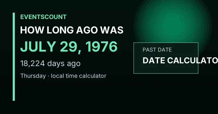 How Long Ago Was July 29, 1976?