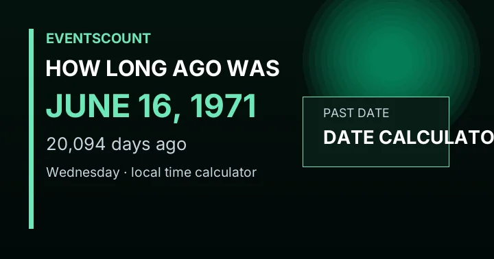 How Long Ago Was June 16, 1971?