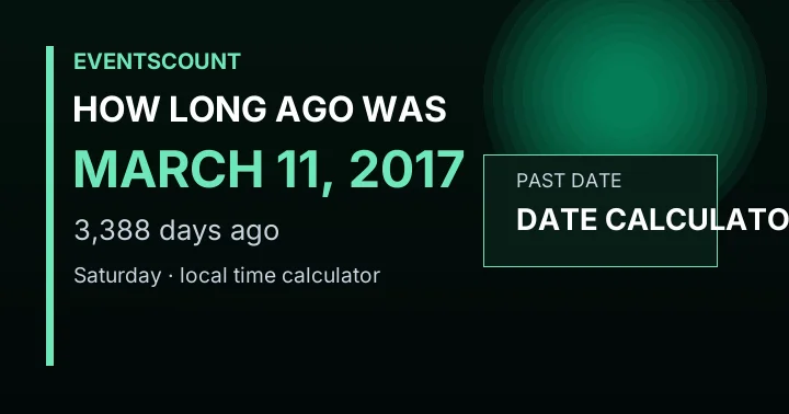 How Long Ago Was March 11, 2017?