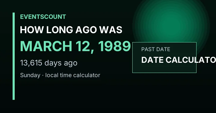 How Long Ago Was March 12, 1989?