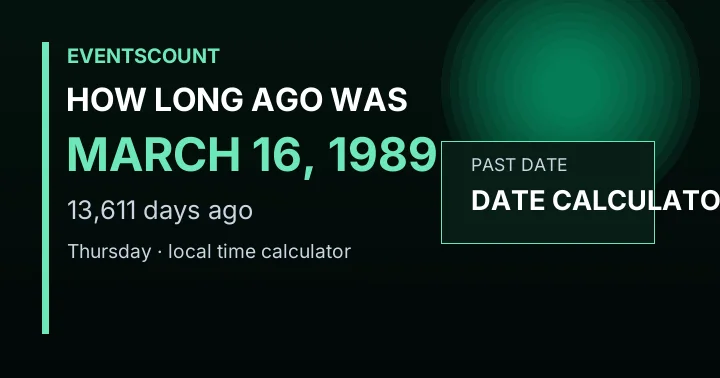 How Long Ago Was March 16, 1989?