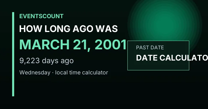 How Long Ago Was March 21, 2001?