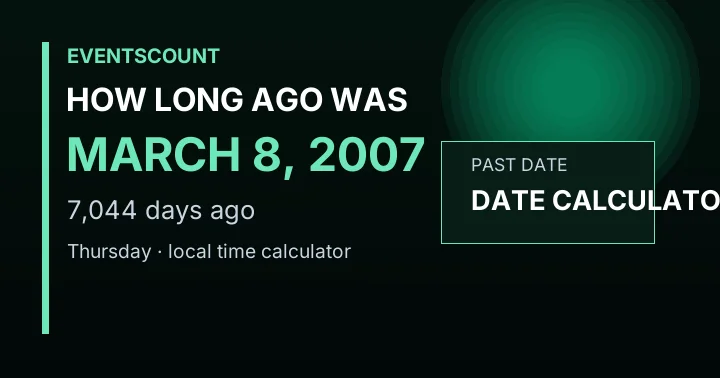 How Long Ago Was March 8, 2007?