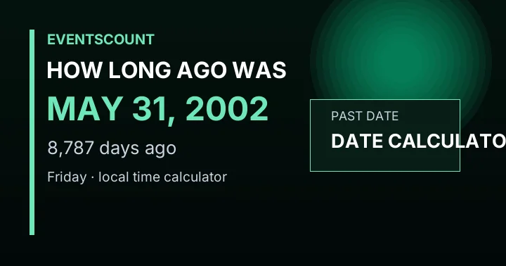 How Long Ago Was May 31, 2002?