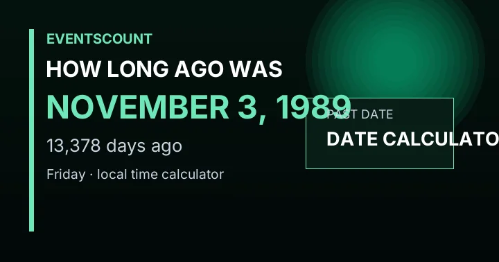 How Long Ago Was November 3, 1989?