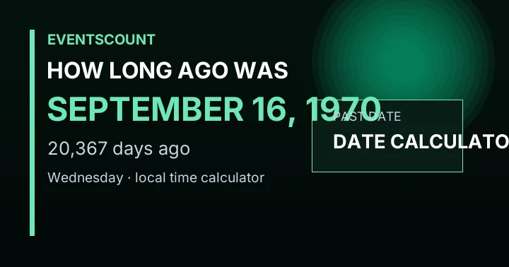 How Long Ago Was September 16, 1970?