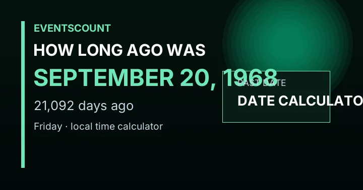 How Long Ago Was September 20, 1968?