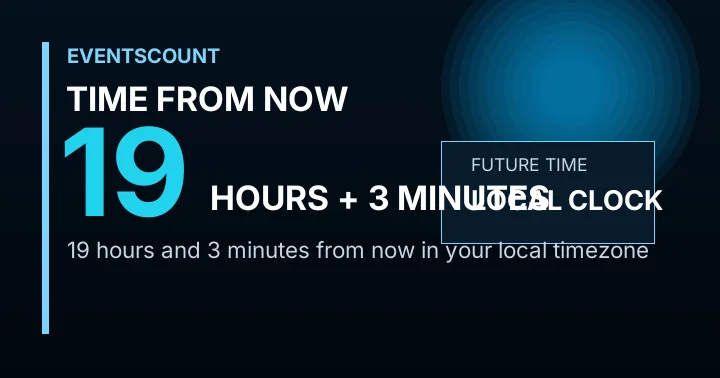 19 Hours 3 Minutes From Now