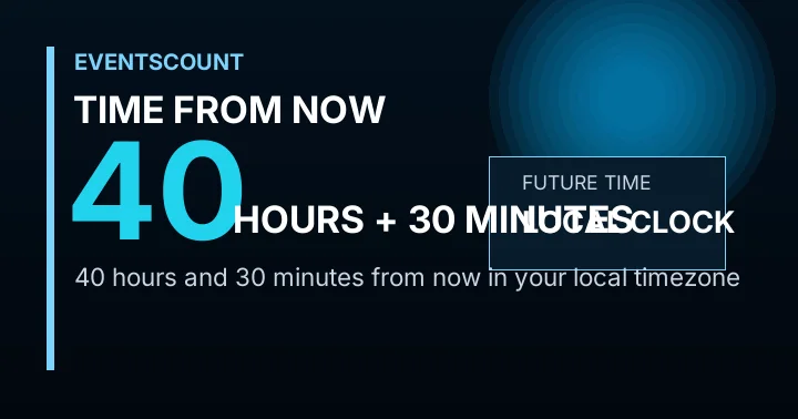 40 Hours 30 Minutes From Now